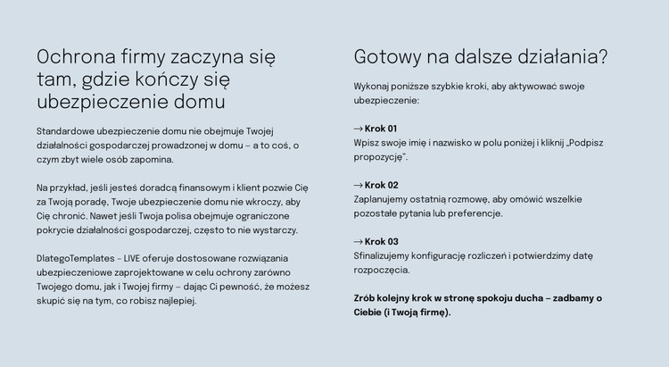Inteligentne ubezpieczenie Szablon witryny sieci Web