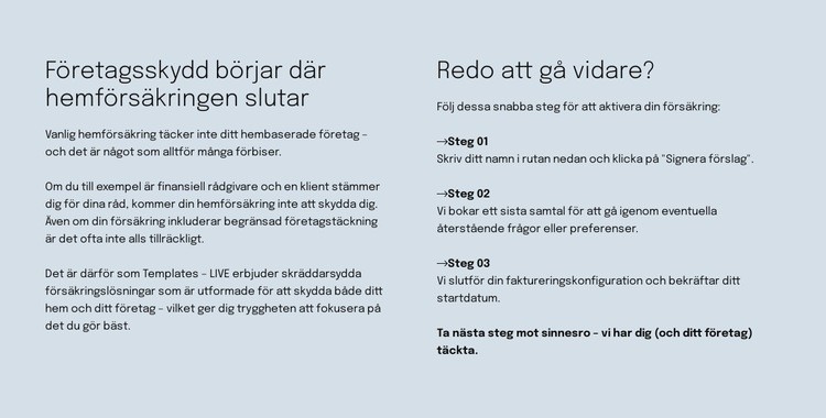 Smart försäkring Webbplats mall