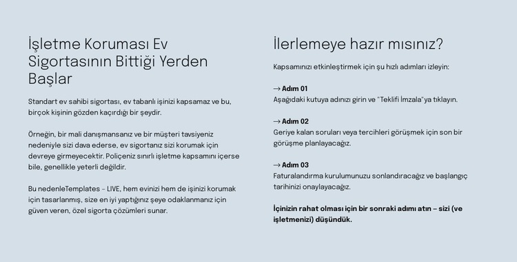 Akıllı sigorta Web Sitesi Şablonu