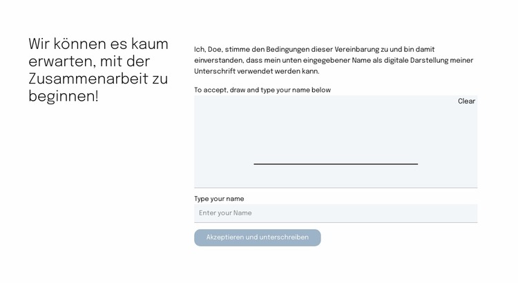 Kontaktformular für die Angebotsseite Joomla Vorlage