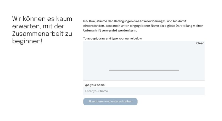 Kontaktformular für die Angebotsseite Website-Vorlage