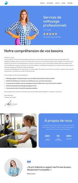 Proposition De Nettoyage Modèle De Magasin