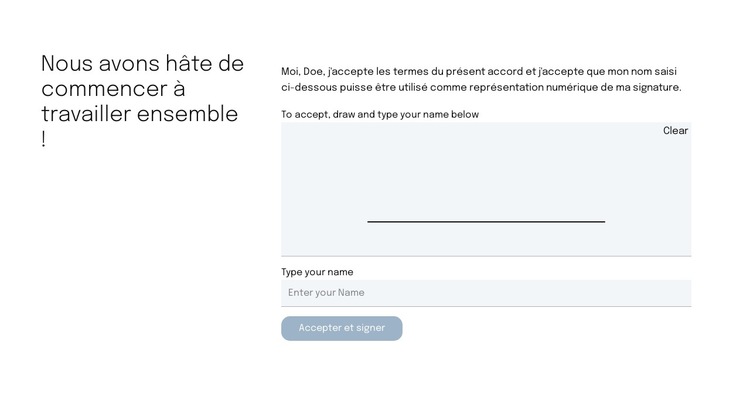 Formulaire de contact pour la page de proposition Modèle de site Web