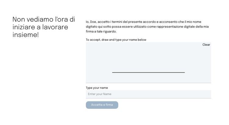 Modulo di contatto per la pagina della proposta Modello HTML