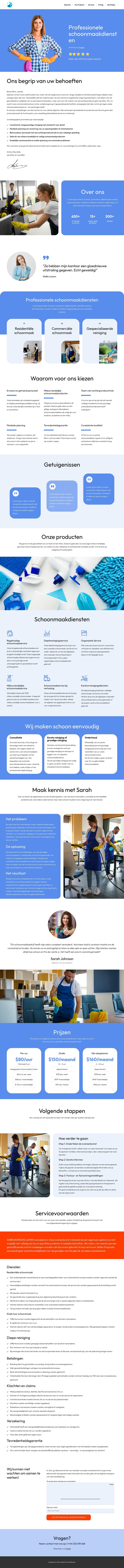 Schoonmaakvoorstel Website sjabloon