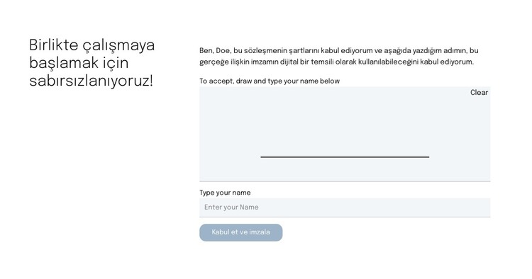 Teklif sayfası için iletişim formu HTML Şablonu