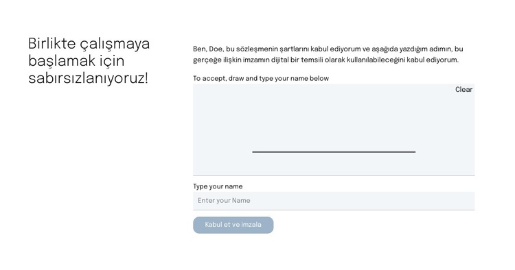 Teklif sayfası için iletişim formu Web Sitesi Şablonu