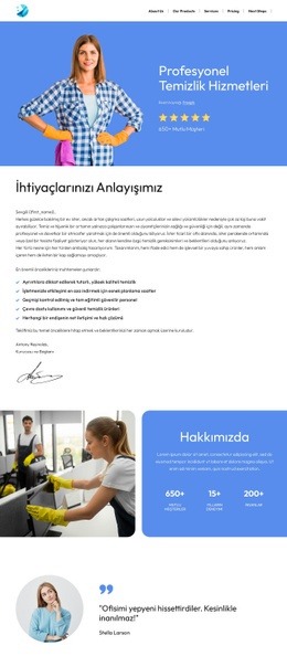 Temizlik Teklifi - Ücretsiz Web Sitesi Tasarımı