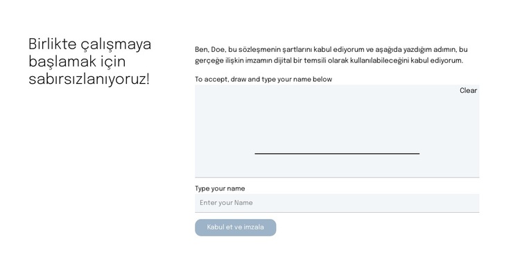 Teklif sayfası için iletişim formu WordPress Teması