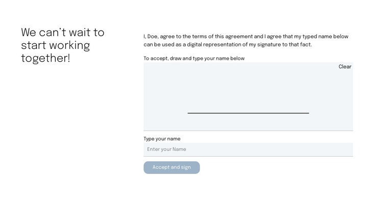 Contact form for proposal page Website Builder Software
