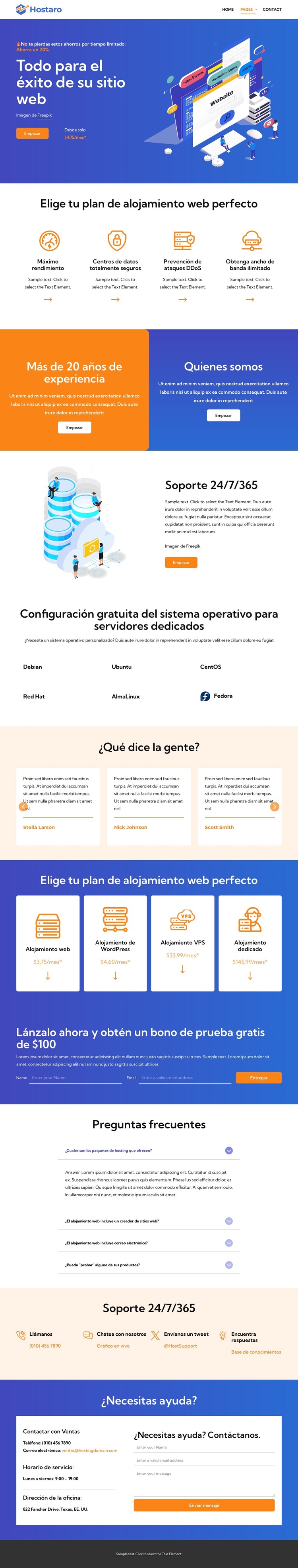 Alojamiento potente Plantilla de sitio web