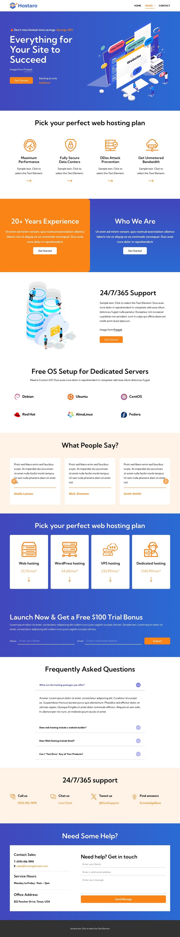 Powerful hosting HTML Template