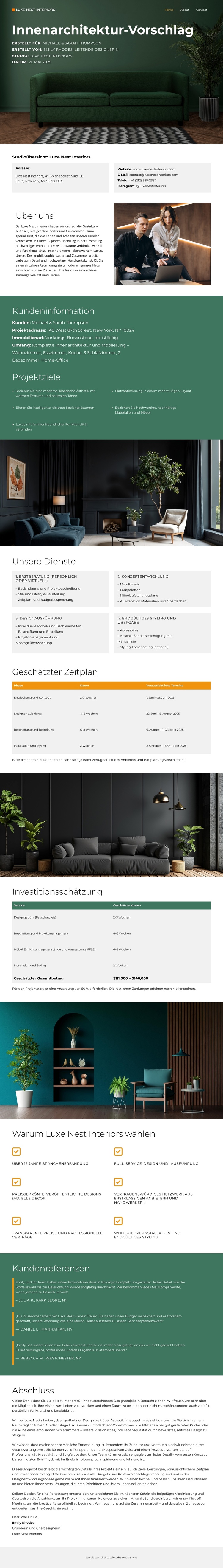 Luxuriöse Innenausstattung WordPress-Theme