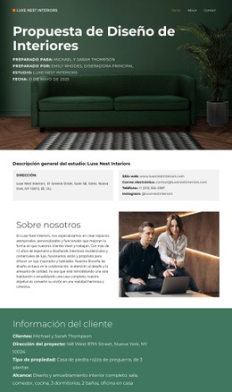 Interiores de lujo Páginas de destino