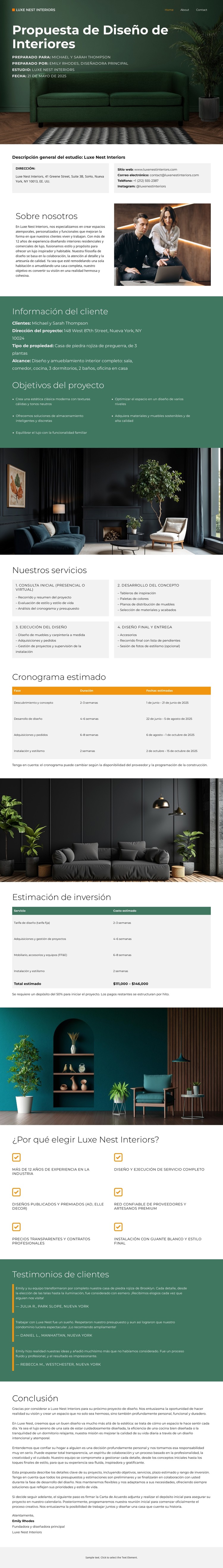 Interiores de lujo Plantilla CSS