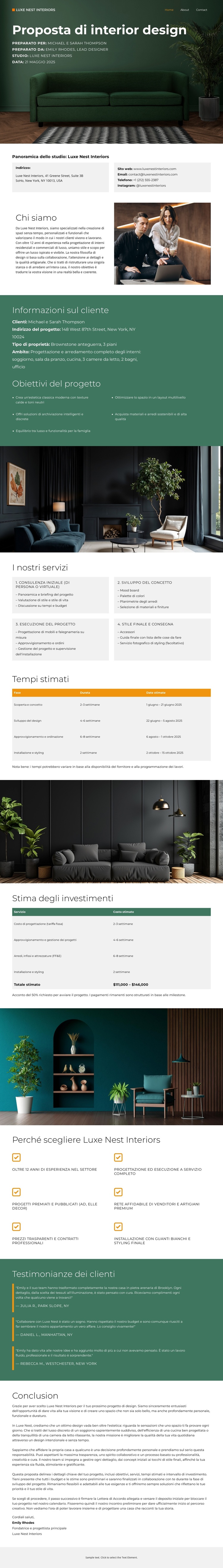 Interni di lusso Tema WordPress