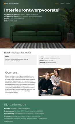Luxe interieurs Website-ontwerpen