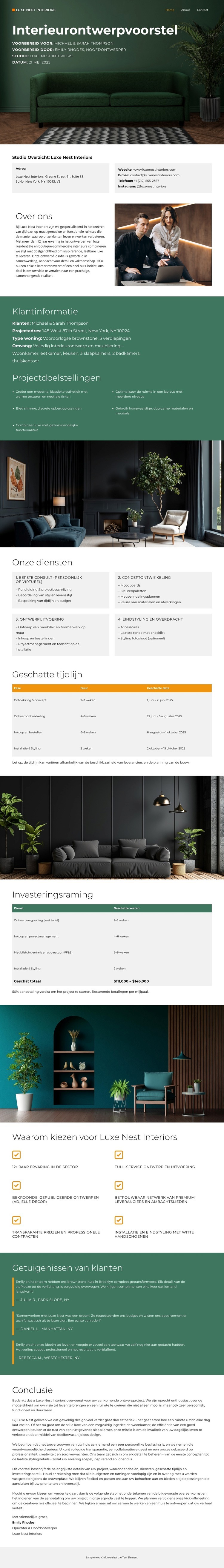 Luxe interieurs Website ontwerp