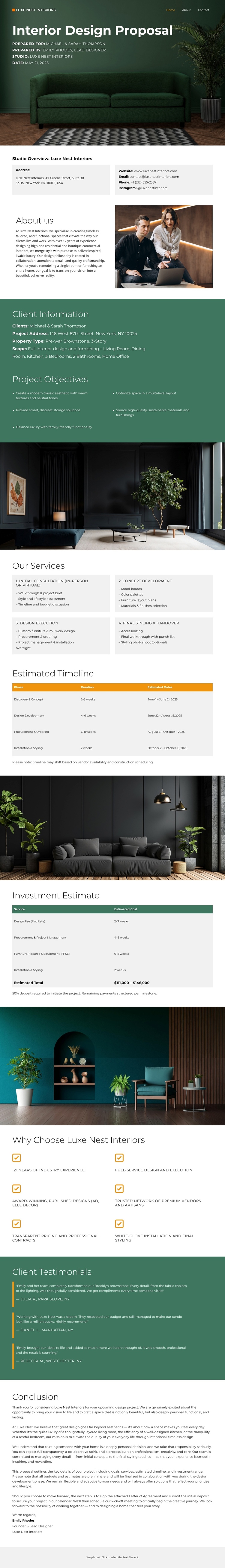 Luxe Interiors Website Builder Software
