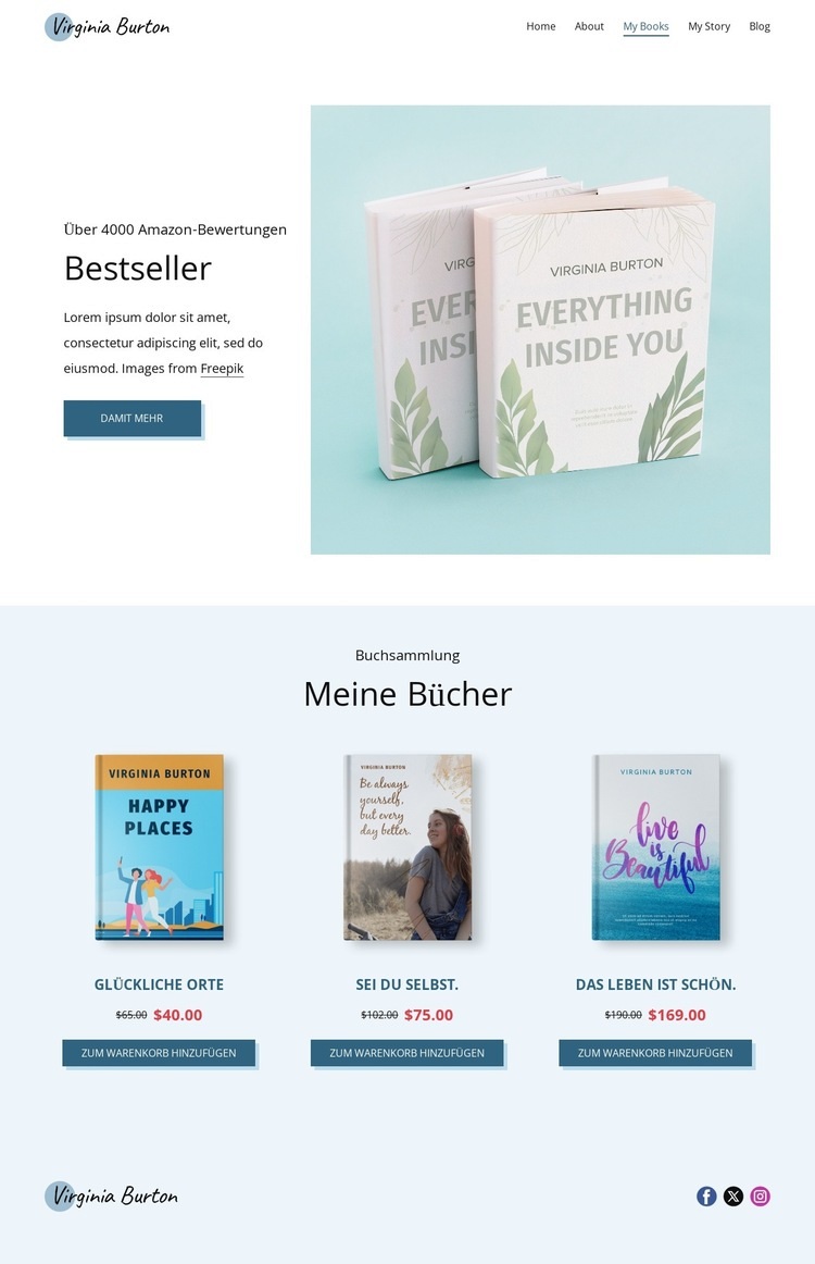 Buchhandlung Landing Page