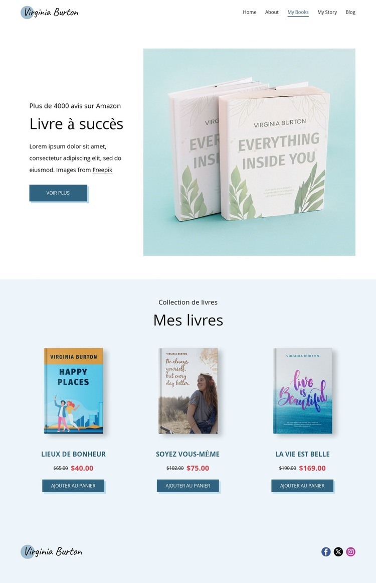 Librairie Maquette de site Web