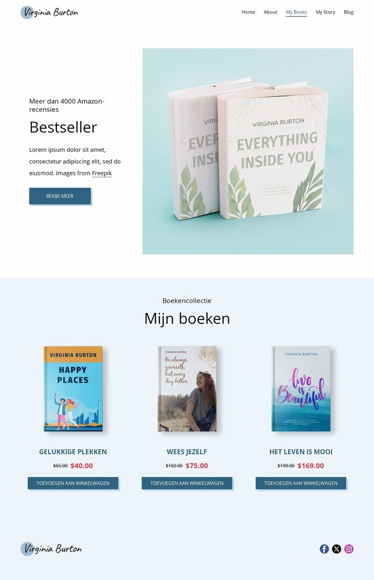 Boekwinkel Website mockup