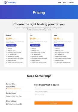 Hosting plans - CSS Template by Nicepage