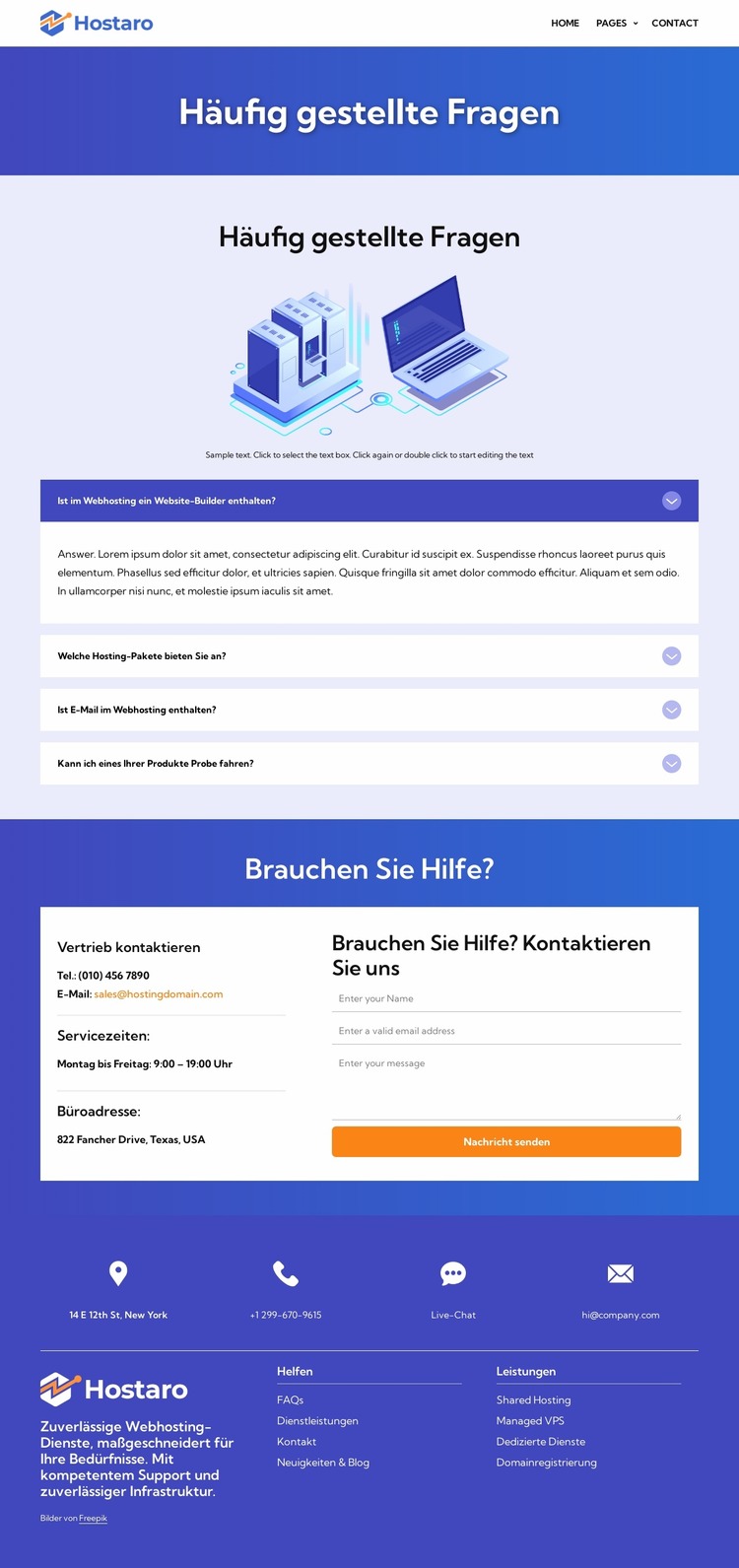 Antworten auf Ihre Fragen Joomla Vorlage