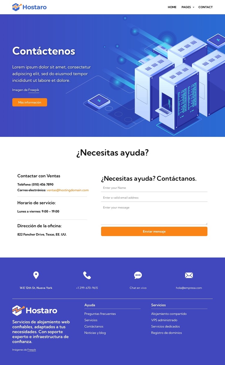 Hable con nosotros Plantilla HTML