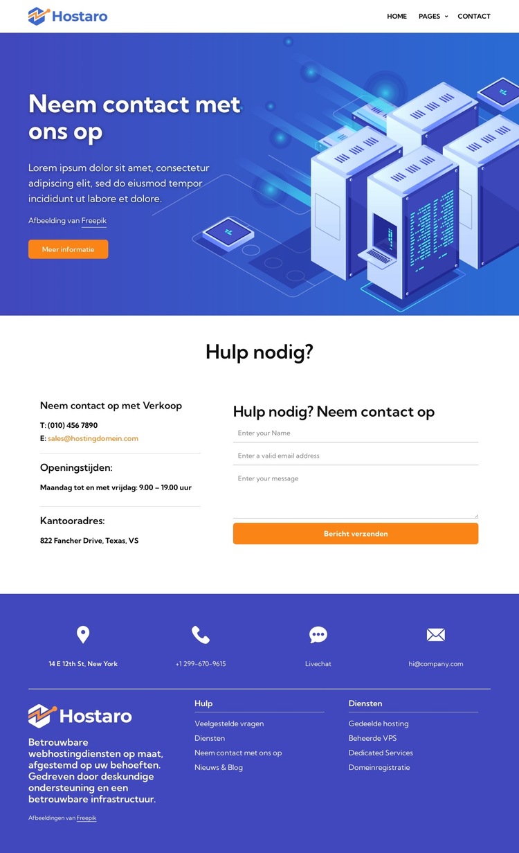 Praat met ons Website sjabloon