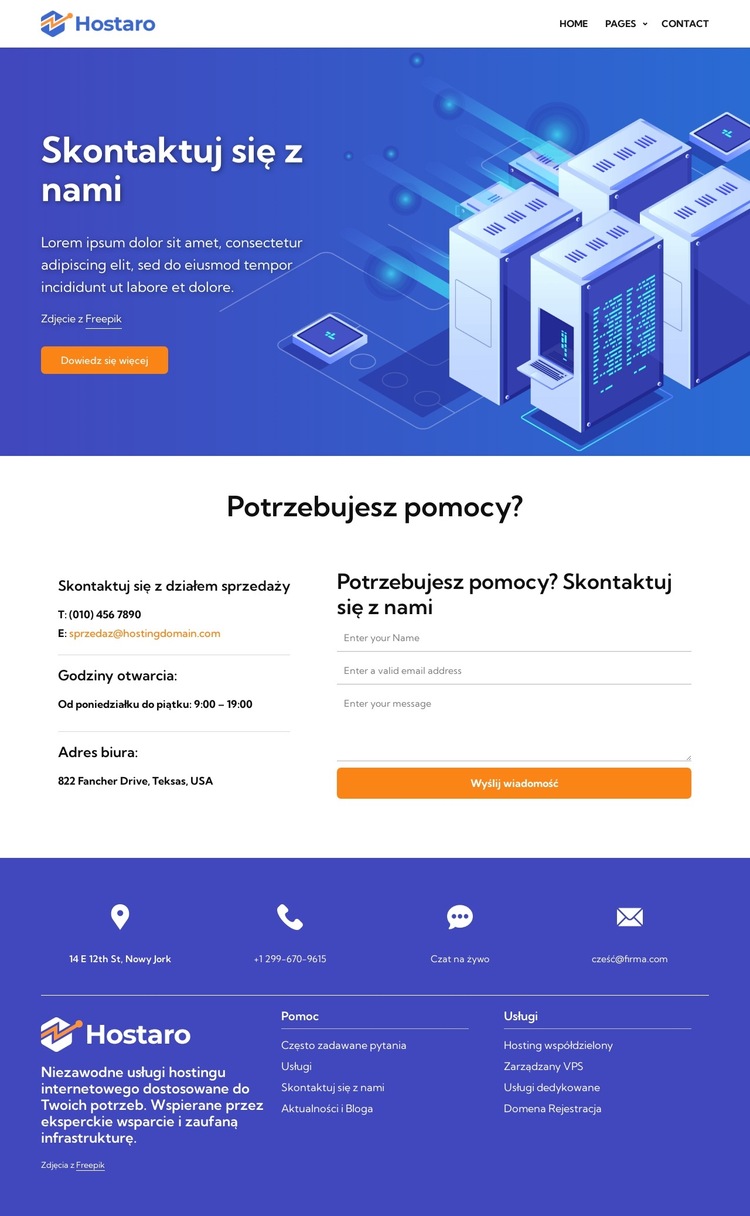 Porozmawiaj z nami Szablon witryny sieci Web