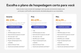 Plano De Hospedagem Template CSS