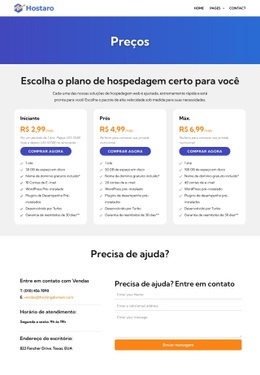 Modelo De Site Para Planos De Hospedagem