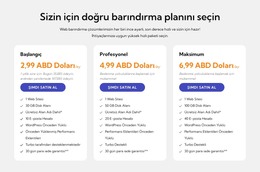 Barındırma Planı - HTML Web Sitesi Şablonu