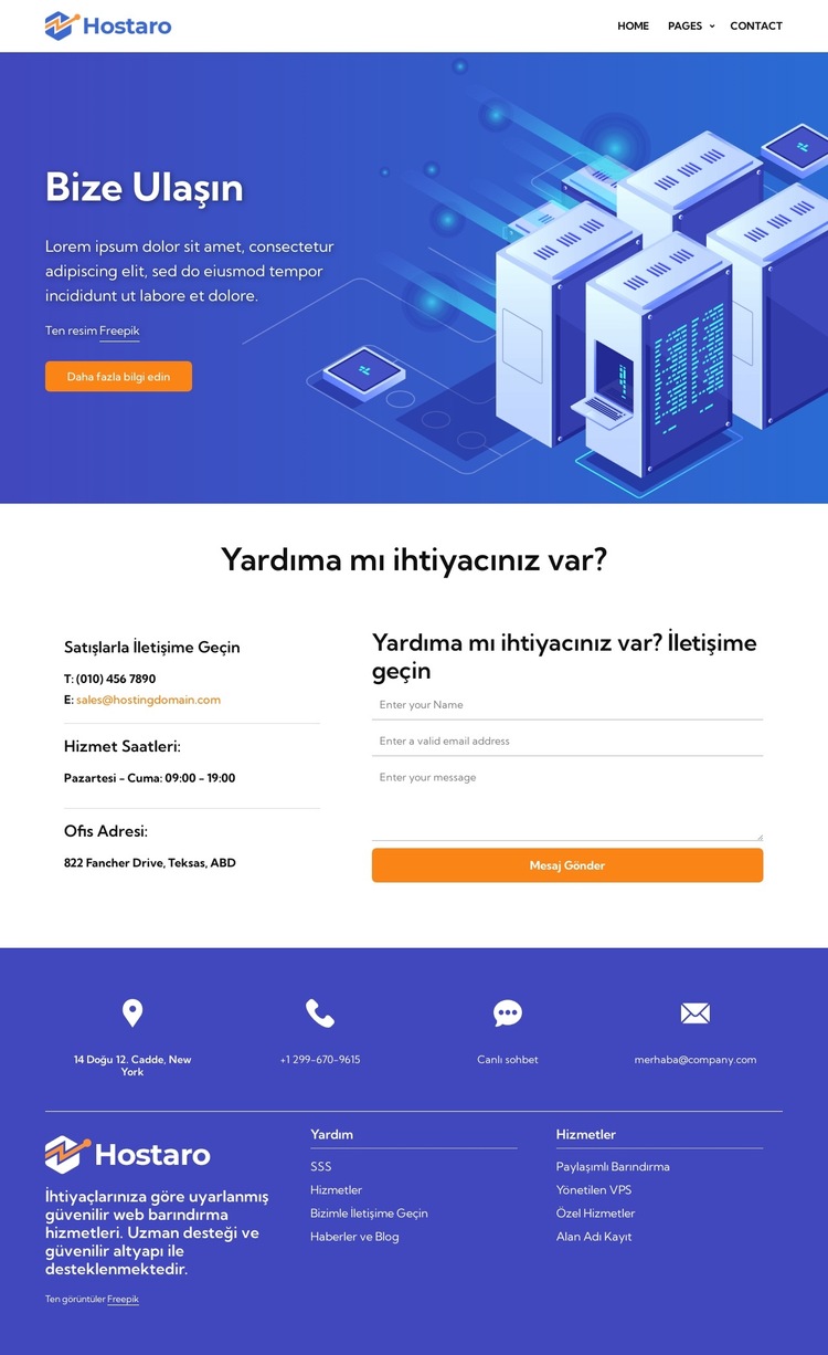 Bizimle konuşun Web Sitesi Şablonu