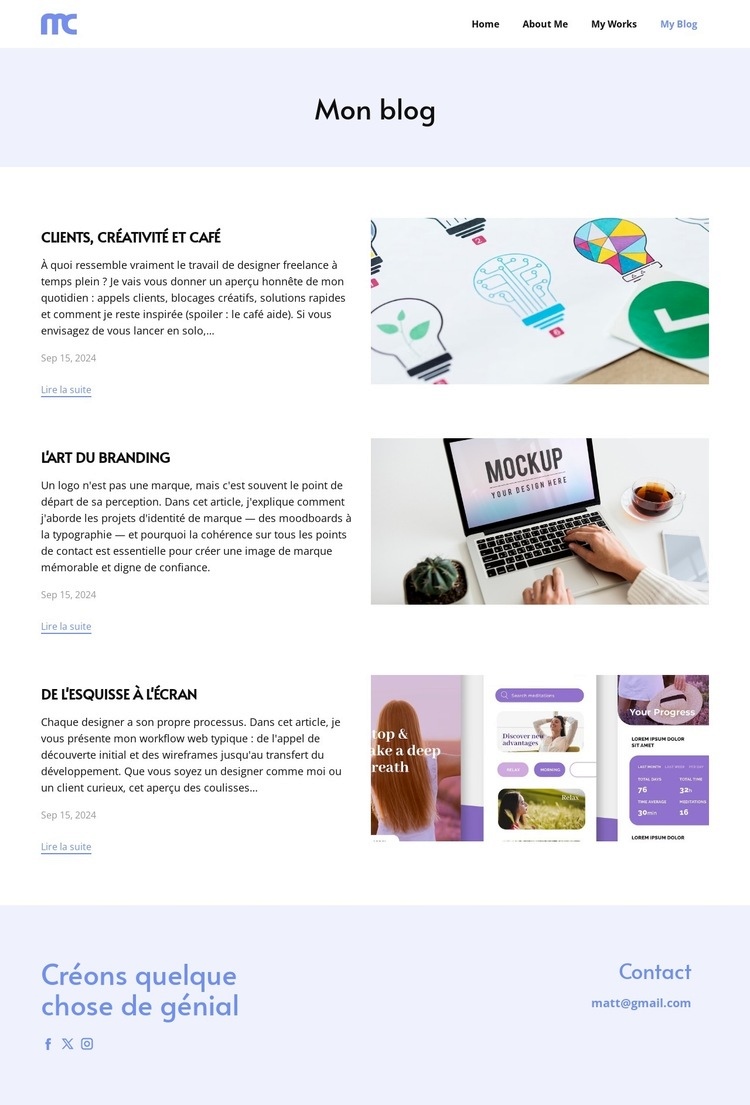 Le blog d'hébergement Conception de site Web