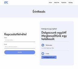Kapcsolatfelvételi Oldal