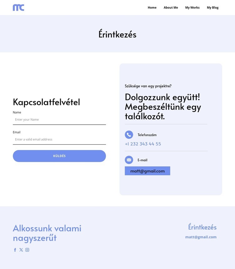 Lépjen kapcsolatba csapatunkkal Sablon