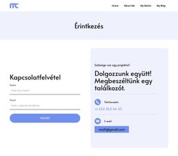 Lépjen kapcsolatba csapatunkkal Weboldal sablonok