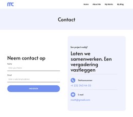 Neem contact op met ons team CSS-sjablonen