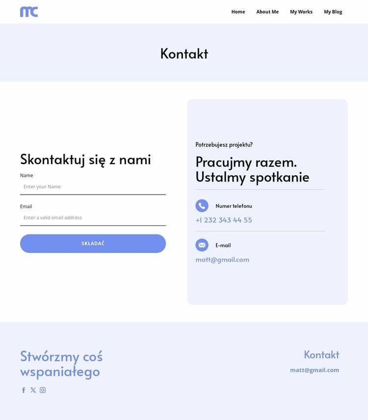 Skontaktuj się z naszym zespołem Szablon