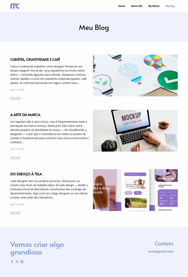 O blog de hospedagem Landing Page