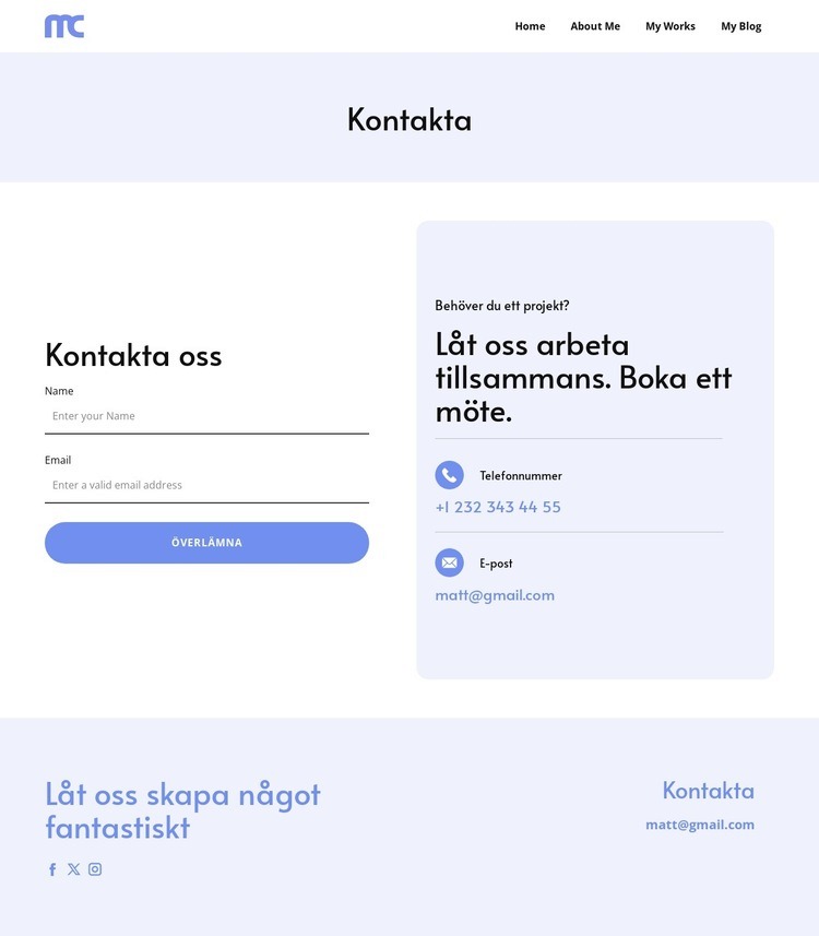 Kontakta vårt team Mall