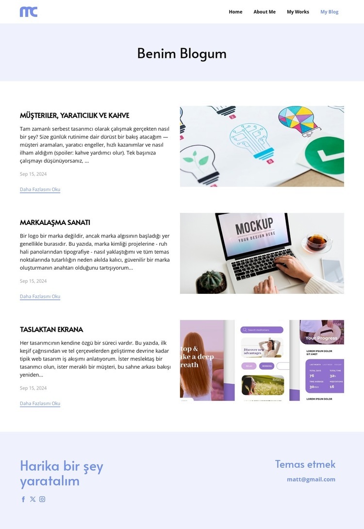 Barındırma blogu Bir Sayfa Şablonu