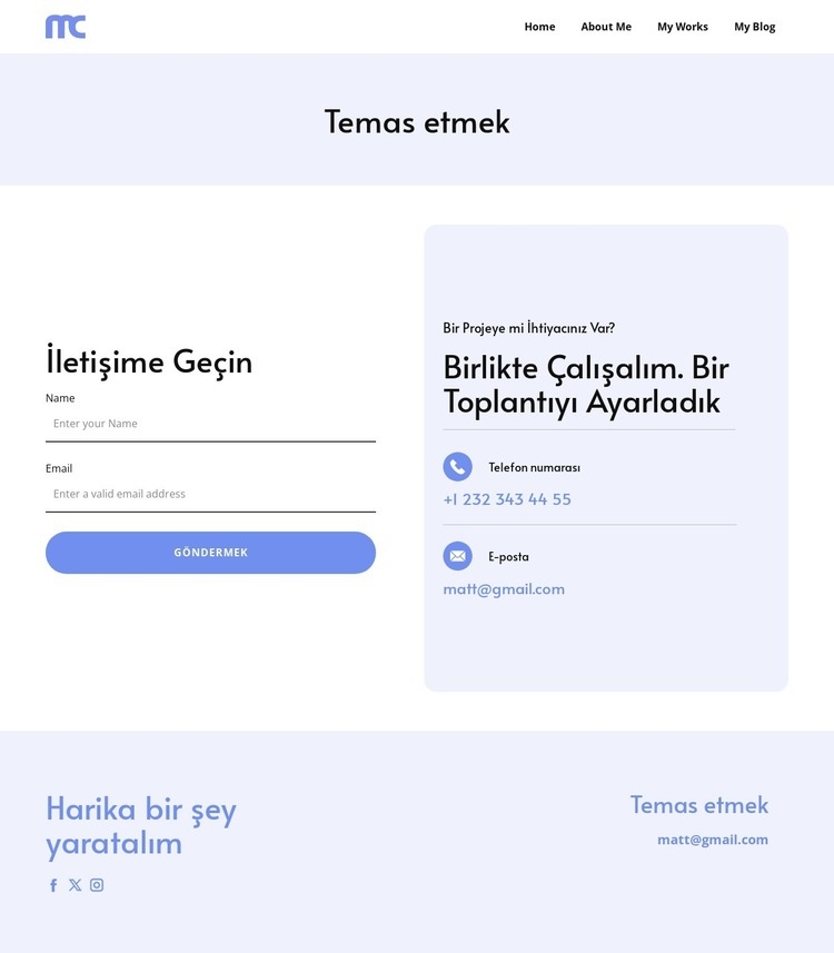 Ekibimizle iletişime geçin Web sitesi tasarımı
