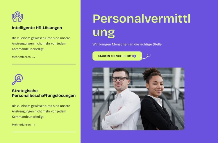 Ihr Partner für die Personalvermittlung Website-Vorlage