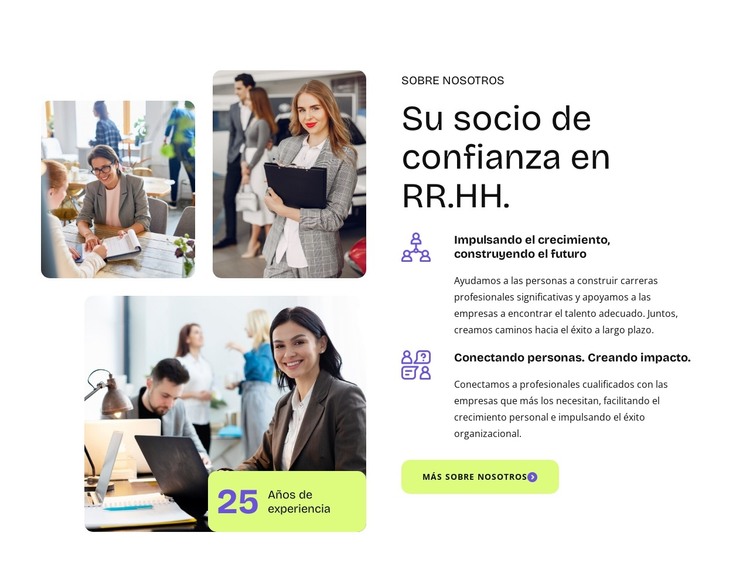 Su socio de confianza en recursos humanos Plantilla HTML