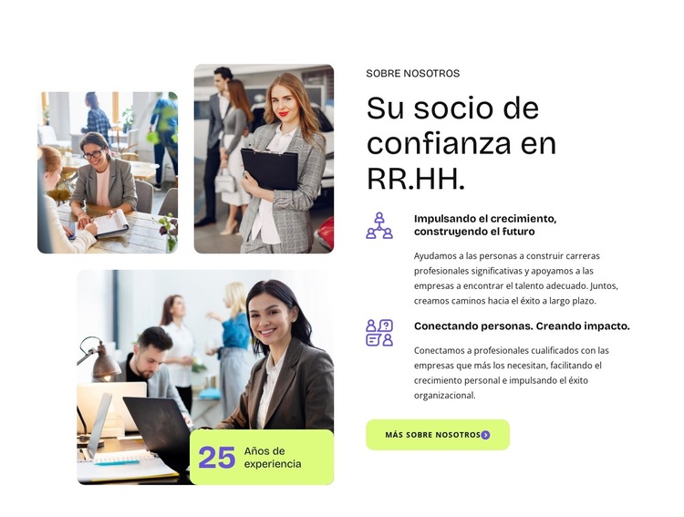 Su socio de confianza en recursos humanos Plantilla de sitio web