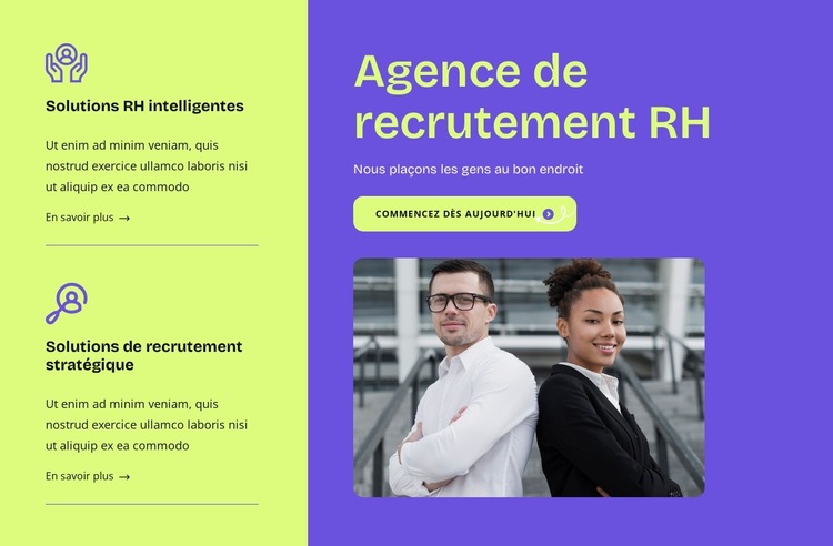 Votre partenaire en recrutement Modèle de site Web