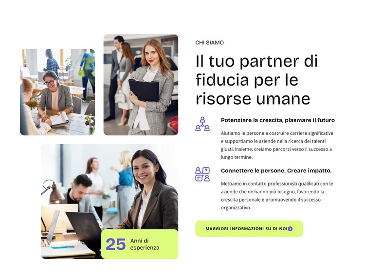 Il tuo partner di fiducia per le risorse umane Modello di sito Web